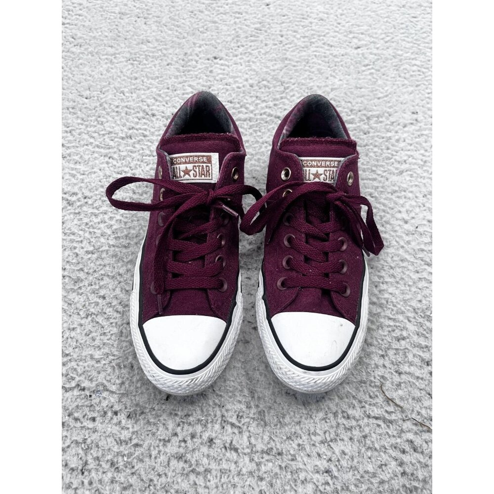 Women's Converse All Stars Burgundy Red Low Top Lace Up Sneakers Size 7